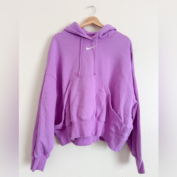 Nike Center Swoosh Phoenix Hoodie Sweatshirt Pink/Fuchsia Size M Oversized - Picture 1 of 5
